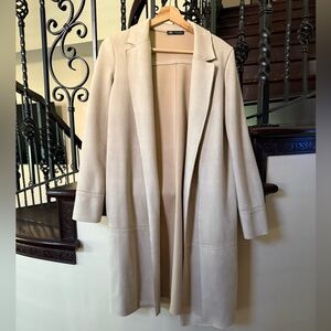 Zara Cream Suede Trench Coat